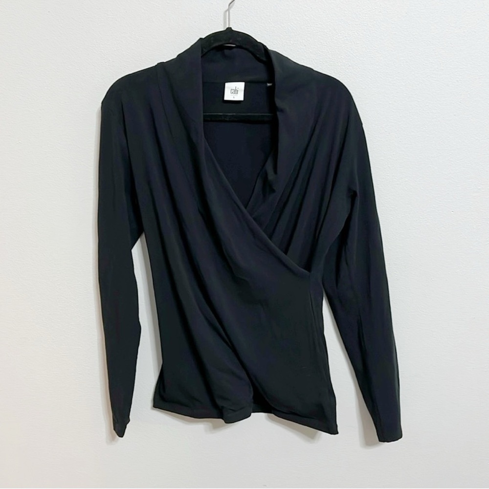 CAbi 3185 Black Wrap Tee Large EUC - Picture 3 of 7